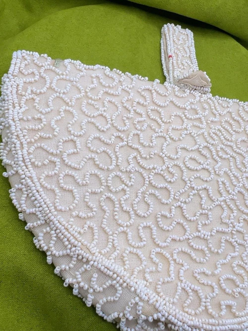 Antique 20s 30s Art Deco Handmade In Belgian Beaded Embroidered Clutch Purse